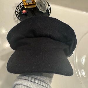 Hermes Black Cap with Silver Button